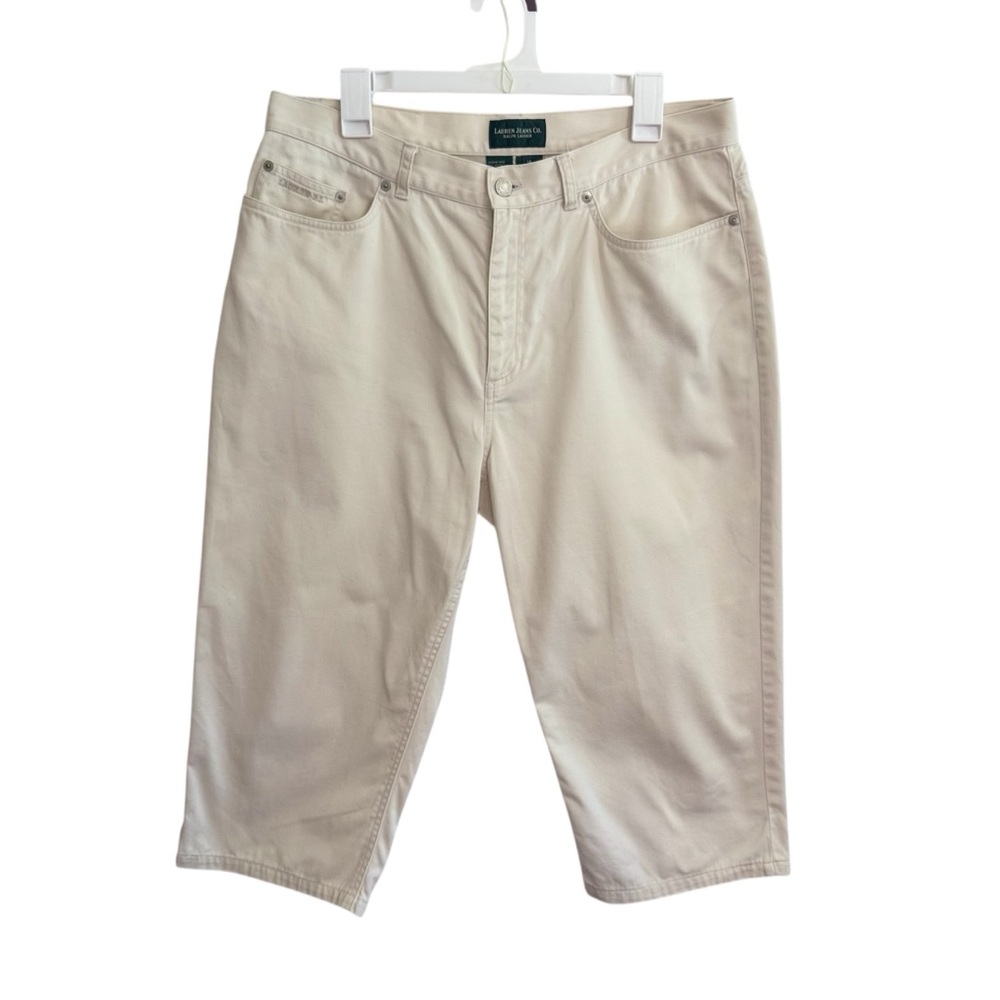 Ralph Lauren Lauren Jeans Co White Capri Pants Preppy Classic Women 14
